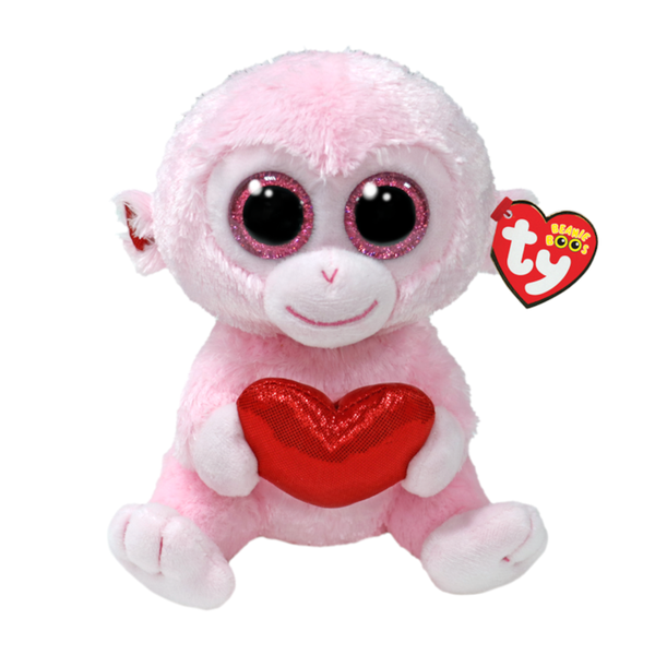 Ty Beanie Boos GiGi - Monkey with Heart