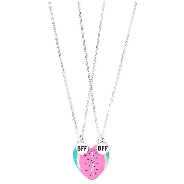 Justice BFF Watermelon Heart Pendant Necklace - 2 Pack