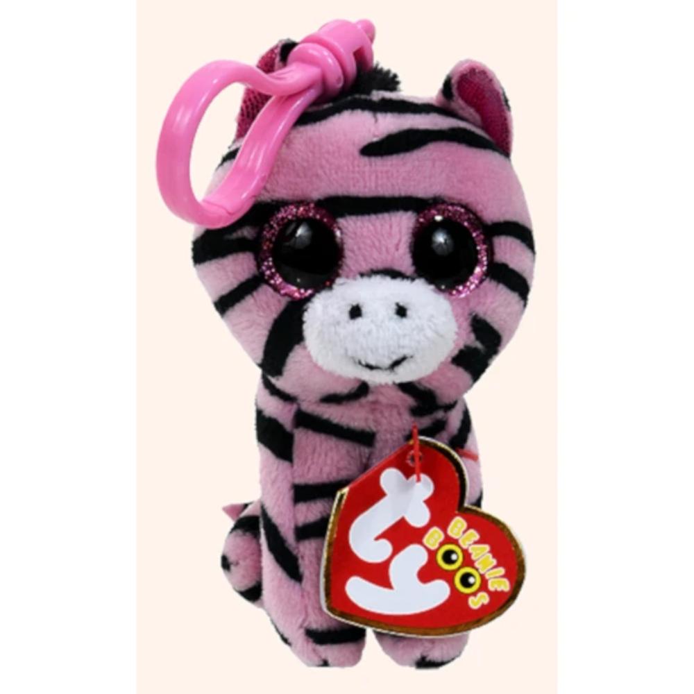 TY Beanie Boos Zoey Plush Pink Zebra W/ Glitter Eyes Stuffed 6T Toy 2015  w/ Tag