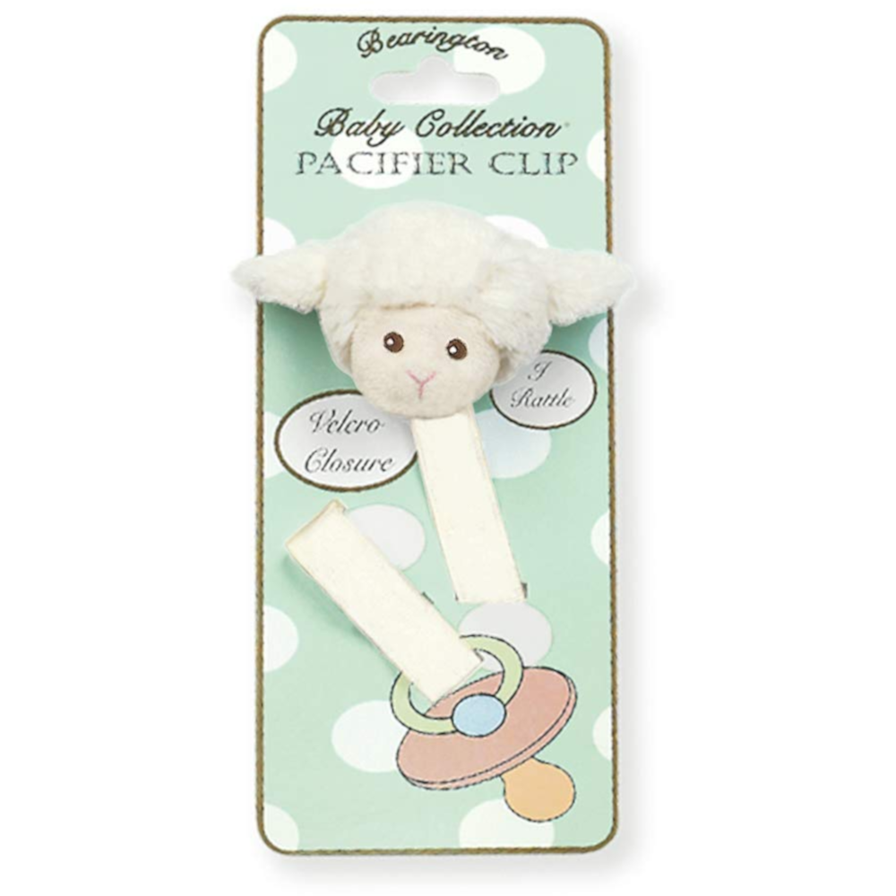 Bearington Baby Lambsy Pacifier Clip bandbcollectibles
