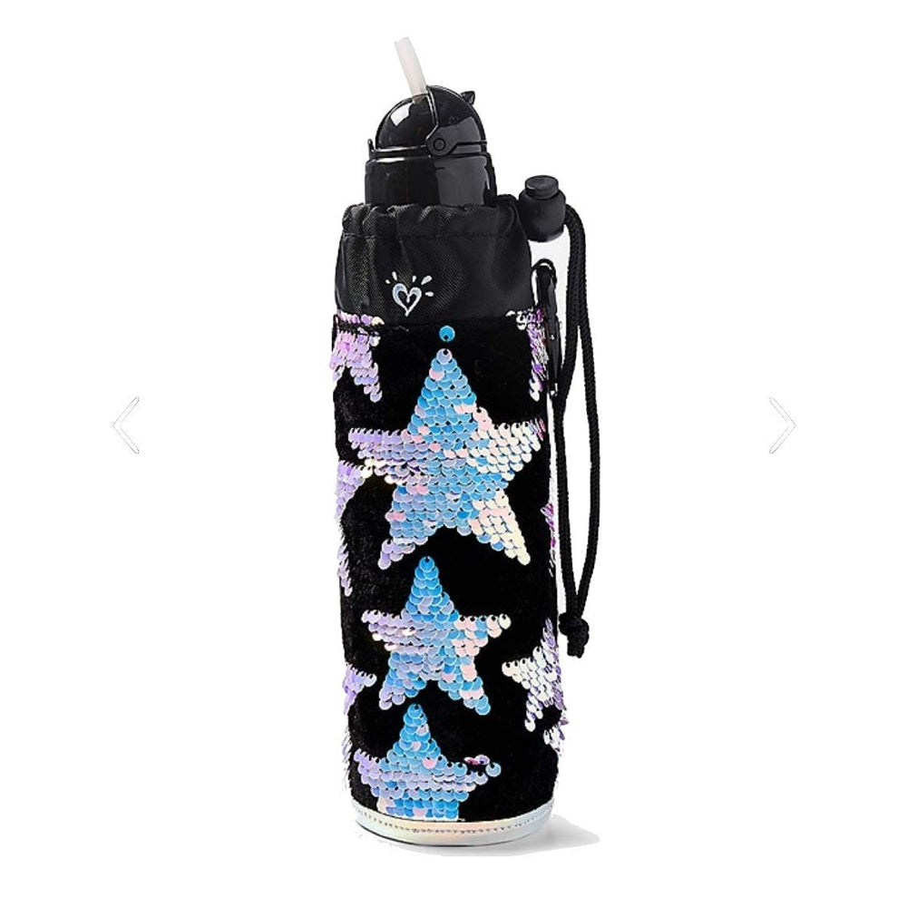 Justice black metal star/logo Water Bottle