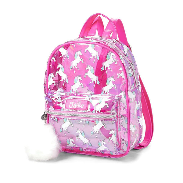 Justice Transparent Unicorn Mini Backpack