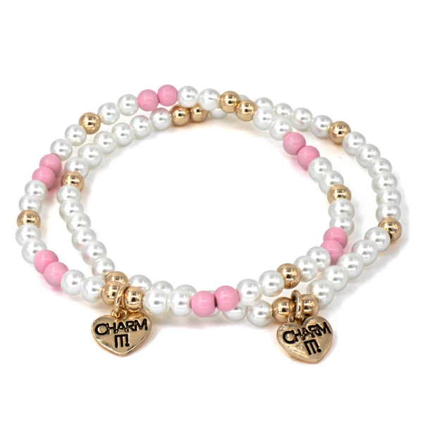 CHARM IT! 4mm Pearl Stretch Bead Bracelet Set