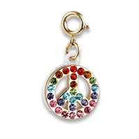 CHARM IT! Gold Rainbow Sparkle Peace Charm