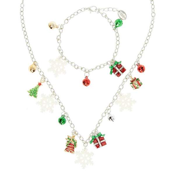 Claire's Christmas Charms Necklace & Bracelet Set