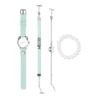 Justice Mint Kitty Watch & Bracelet Set