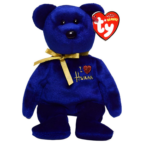 Ty Beanie Babies Omnia - Bear Red Heart (UK Harrods Exclusive)