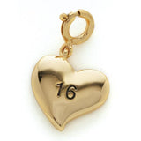Growing Up Girls Charm - Age 16 Heart Back