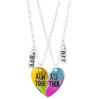 Justice BFF Always Together Heart Pendant Necklace - 2 Pack