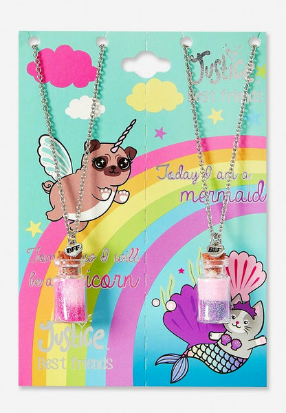 Justice BFF Pugicorn & Meowmaid Potion Necklaces
