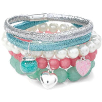 Justice Stores Beaded Stretch Bracelets - 5 Pack Paste
