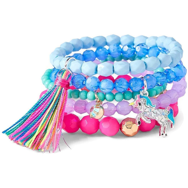 Justice Stores Beaded Stretch Bracelets - 5 Pack Multi