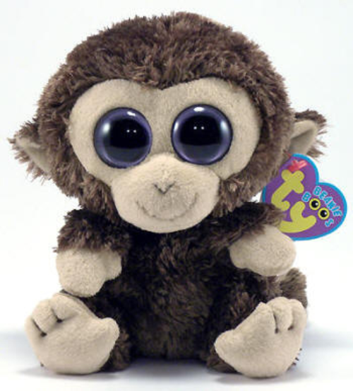 Beanie Baby Coconut The Monkey Beanie Boo Ty 36003 GL Coconut-AFFE