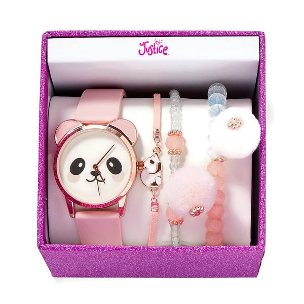 Justice Blushing Panda Watch Bracelet Set – - Main Image
