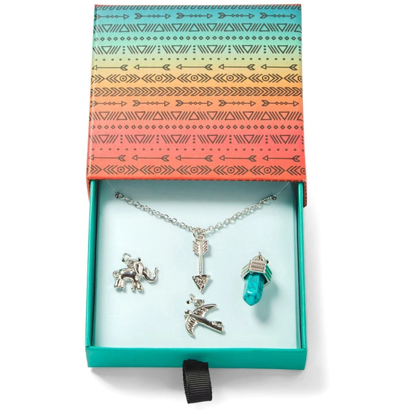 Justice Stores Boho Four Charm Necklace Gift Set