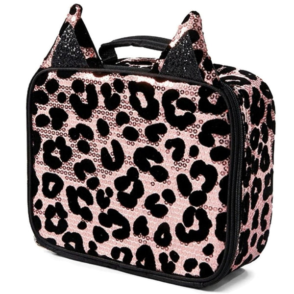 Justice Girls Cheetah Print Duffle Bag with Sequin Logo 