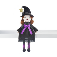 Clarice Witch Rag Doll Sitting