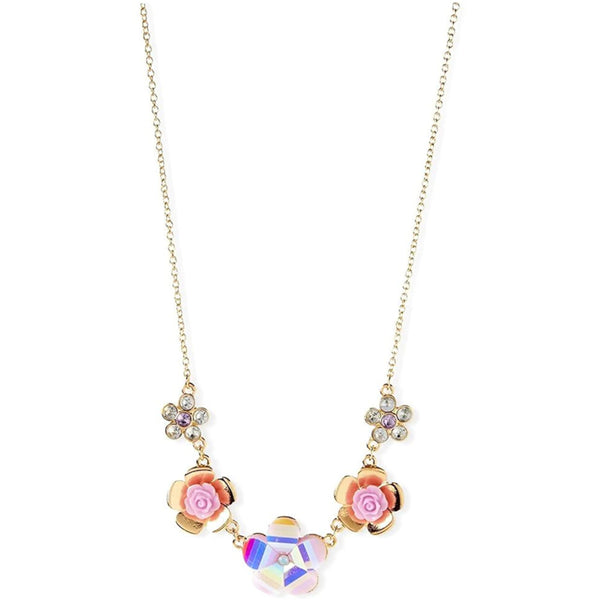 Justice Stores Crystal Flower Statement Necklace Cosmic Purple