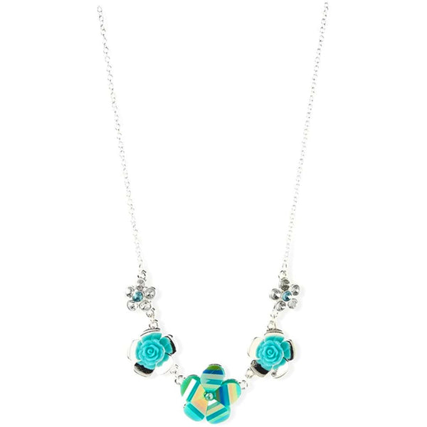 Justice Stores Crystal Flower Statement Necklace Pastel Mint