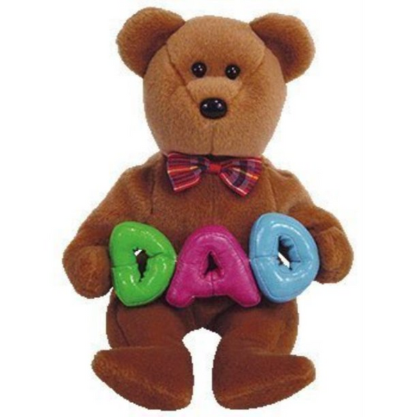 Ty Beanie Babies Dad - Bear ("Purple A") Ty Store Exclusive
