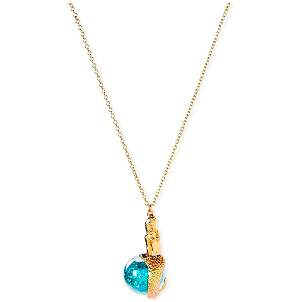 Justice Stores Mermaid Glitter Globe Long Pendant Necklace
