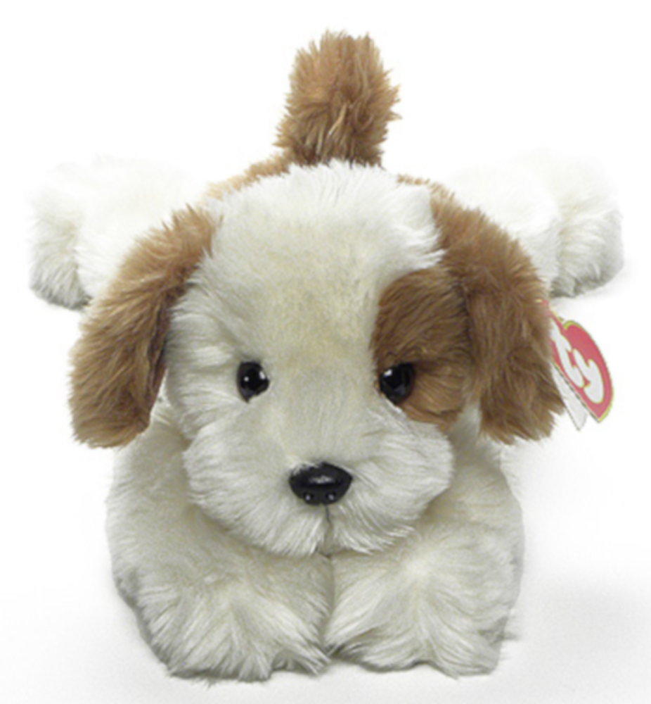 Ty Beanie Buddy Baby Patches The newest Dog White Brown 12