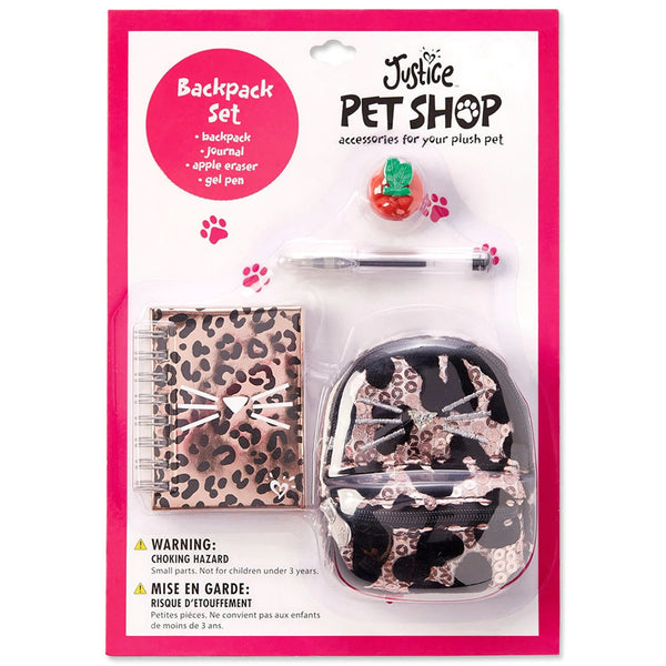 Justice Stores Pet Shop Cheetah Backpack Set