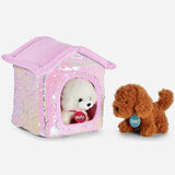 Justice Stores Pet Shop Flip Sequin Plush House with Pets