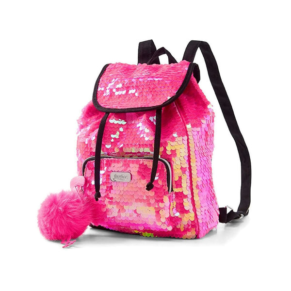 Justice Pink Flamingo Flip Sequin Mini Rucksack –