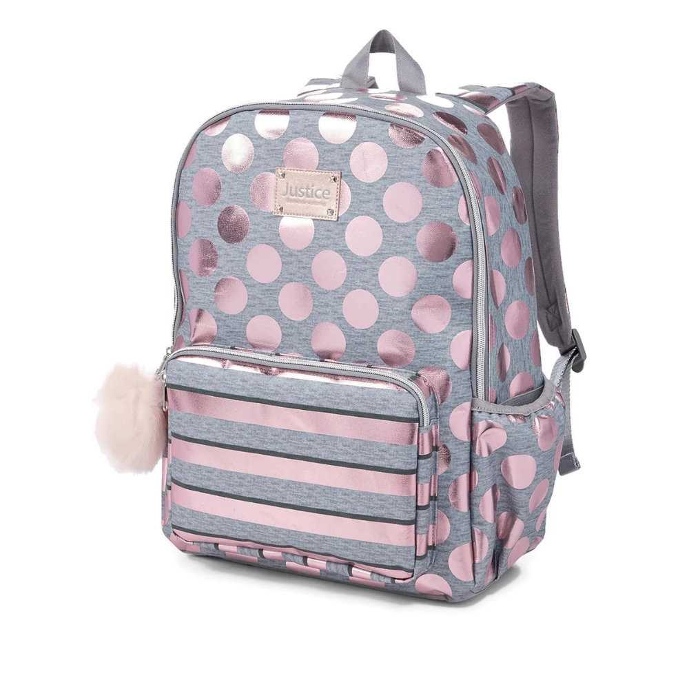 Justice Rose Gold Foil Backpack –