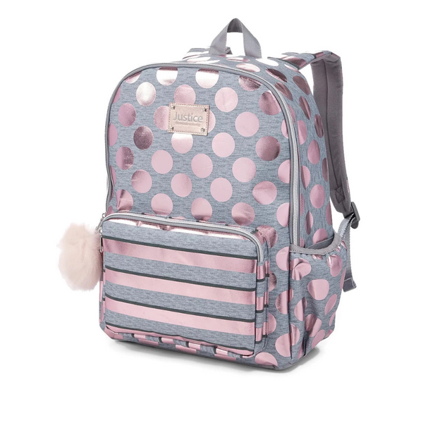 Justice Rose Gold Foil Backpack –