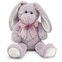 Burton & Burton Soft Gray Bunny Plush with Bow