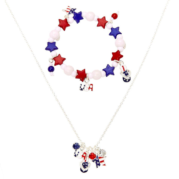 Claire's USA Charms Necklace and Bracelet Set