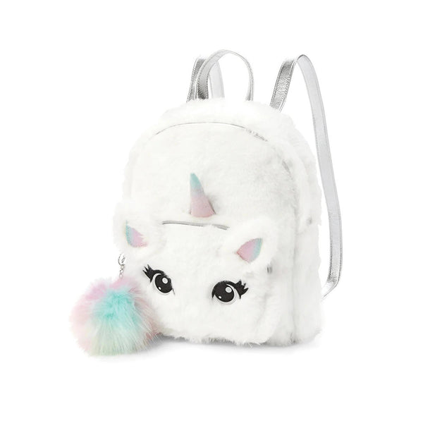 justice unicorn mini backpack Justice Unicorn Faux Fur Mini Backpack – bandbcollectibles.com