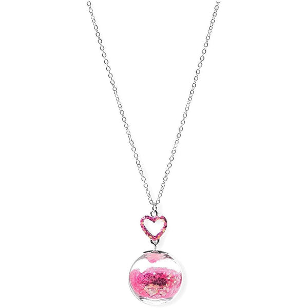 Justice Stores Valentines Glitter Globe Pendant Necklace